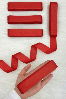 Kırmızı Grogren Kurdele 3 Cm 10 Mt, Bohça Çeyiz Düğün Sünnet Doğum Günü Hediye Paketleme Süsleme
