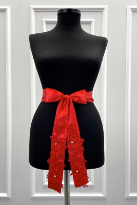 Kırmızı Güpürlü Gelin Kuşağı, Lüks Taş Ve İncili Gelin Kurdelesi, Gelin Beli Kemeri, Kardeş Kuşağı