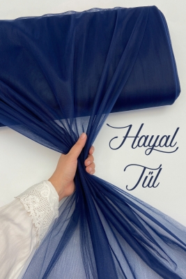 Lacivert Hayal Tül, Nişan Çeyiz Bohça Kapı Doğum Günü Parti Süsleme, Gelin Abiye Türban 100x300cm