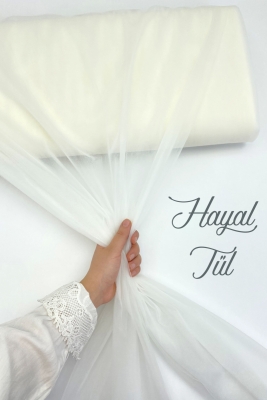 Krem Hayal Tül, Nişan Çeyiz Bohça Kapı Doğum Günü Parti Süsleme, Gelin Abiye Türban 100x300cm