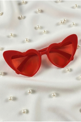 Kırmızı Kalpli Gelin Damat Gözlük, Bride Nedime Akım After Parti Düğün Kına Eğlence Gözlüğü