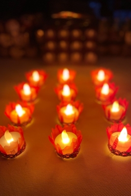 Kırmızı Ledli Kına El Mumu, Sünnet, Led Işıklı, Tealight Mum Pilli 12 Adet, Düğün, Nedime, Bride,