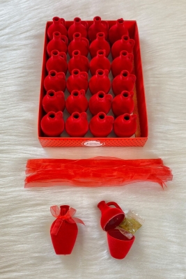 Kırmızı Mini Testi Kına, Hediyelik 24 Adet,söz Nişan Nikah Düğün Bride Bekarlığa Doğum Mevlüt Sünnet