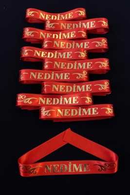 Kırmızı Nedime Kol Kurdele Bileklik Bant, Kına Gecesi Düğün Bride Bekarlığa Veda Söz, 1 Adet