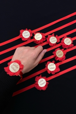 Kırmızı Nedime Kol Kurdele ve Bileklik, Kına Gecesi Bride To Be Bekarlığa Veda Partisi 10 Adet