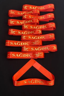 Kırmızı Sağdıç Kol Kurdele Bileklik Bant, Kına Gecesi Düğün Bride Bekarlığa Veda Söz, 1 Adet