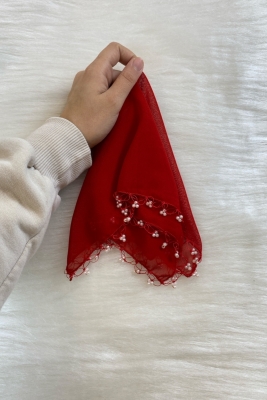 Kırmızı Şifon Gelin Damat Mendili, Düğün Halay Nedime Bride Parti Kına Nişan Sünnet Hediye, 5 Adet