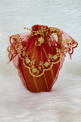 Kırmızı Testi, Süslü Gelin Damat Kına Gecesi Testisi, Düğün Kına Küpü, Toprak Testi