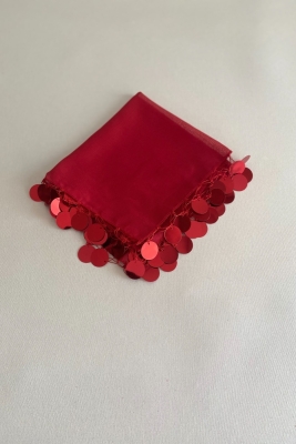 Kırmızıya Kırmızı Lüks Şifon Halay Mendili 1 Adet
