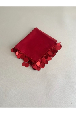 Kırmızıya Kırmızı Şifon Gelin Nedime Halay Mendil 5 Adet Kına Gecesi Malzemesi