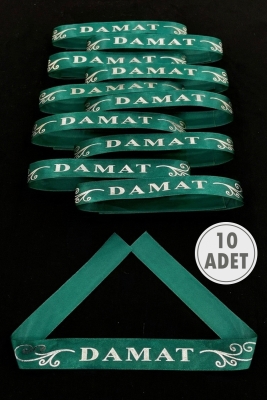 Kolluk Yeşil Gümüş Damat Kol Kurdele, 10 Adet Bileklik Bant, Kına Gecesi Düğün Bride Bekarlığa Veda