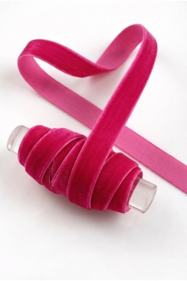 Koyu Pembe Kadife Kurdele 1cm 5mt, Gelin, Damat, Bohça, Nişan, Çeyiz, Nikah, Hediye, Şeker, Süsleme