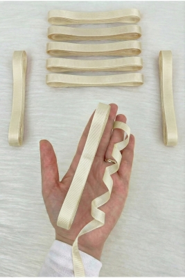 Krem Grogren Kurdele 1 Cm 10 Metre, Bohça Çeyiz Nişan Nikah Özel Gün Hediye Paketleme Süsleme