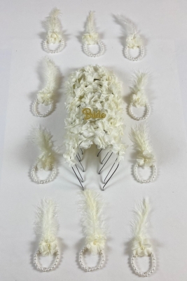 Krem Nedime Bilekliği 5 Adet, Nedime Tacı(METAL) 5 Adet, Bride To Be, Kına Gecesi, 11 Parça Set