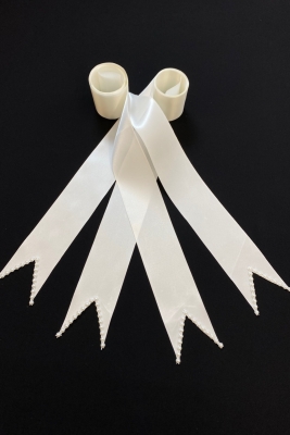 Krem Sade Incili Gelin Damat Takı Kurdelesi, Takı Kemeri