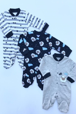 Kuzulu Bulutlu 3'lü Zıbın Set