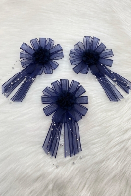 Lacivert Bohça Süsü, Gelin Damat Çeyiz Düğün Nişan Konvoy Gelin Arabası Sünnet Kına Süsü 5 Adet