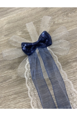 Lacivert Damat Bohça Süsü 1 Adet