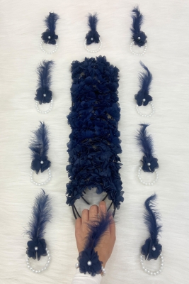 Lacivert Nedime Bilekliği Ve Nedime Tacı(Plastik), Kına Gecesi Bekarlığa Veda Partisi Bride 20 Parça