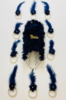 Lacivert Nedime Bilekliği Ve Nedime Taçı(metal), Kına Gecesi, Bekarlığa Veda Partisi, Bride To Be