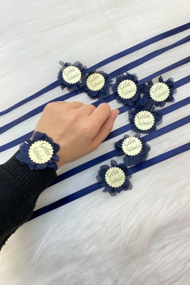 Lacivert Nedime Bileklik ve Kol Kurdele, Kına Gecesi Bride To Be Bekarlığa Veda Partisi 10 Adet