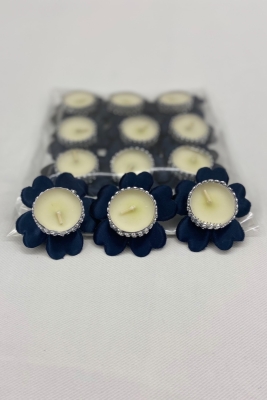 Lacivert Nedime El Mumu, 12 Adet, Düğün, Kına Gecesi, Kına Mumu, Bride, Sünnet, Bekarlığa Veda