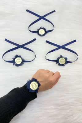 Lacivert Nedime Kol Kurdele Ve Bileklik, Kına Düğün Bride Bekarlığa Veda Partisi Kolluğu 1 Adet