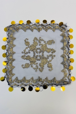 Lacivert Pullu Simli Halay Mendili, Gelin Halay Mendili, 5 Adet