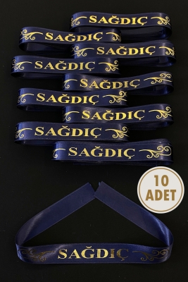 Lacivert Sağdıç Kol Kurdele, 10 Adet Kolluk Bileklik Bant, Kına Gecesi Düğün Bride Bekarlığa Söz
