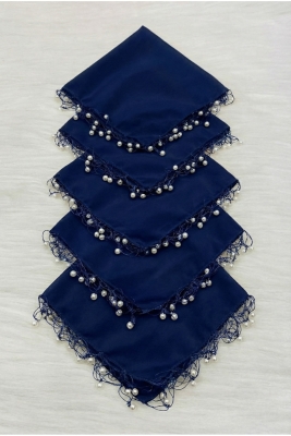 Lacivert Şifon Gelin Damat Mendili, Düğün Halay Nedime Bride Parti Kına Nişan Sünnet Hediye, 10 Adet