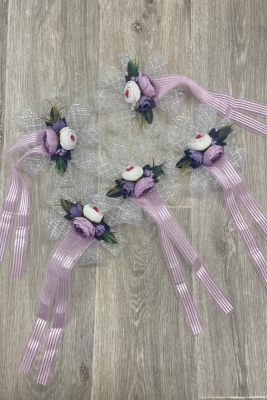Lila Bohça Çeyiz Valiz Gelin Damat Süsü 5 Adet