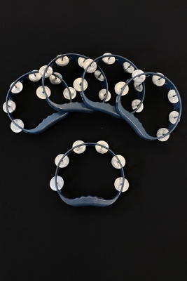 Mavi Gelin Nedime Tefi, Kına Gecesi Düğün Sünnet Bride Plastik Zilli Tef, 5 Adet