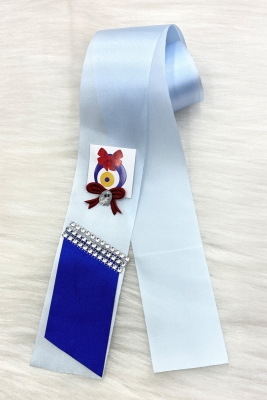 Mavi Nazar Boncuk Figürlü Sünnet Takı Kurdele; Sünnet Düğünü, Kına, Mevlüt Takı Kemeri