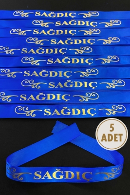 Mavi Sağdıç Kol Kurdele, 5 Adet Kolluk Bileklik Bant, Kına Gecesi Düğün Bride Bekarlığa Veda Söz