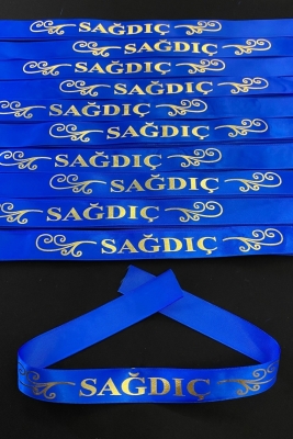 Mavi Sağdıç Kol Kurdele Bileklik Bant, Kına Gecesi Düğün Bride Bekarlığa Veda Söz, 1 Adet