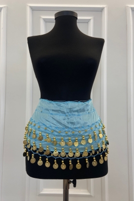 Mavi Şakira Oryantal Dansöz Dans Kemeri Pullu Zilli Kına Oyun Eğlence Nedime Düğün Shakira Kemer