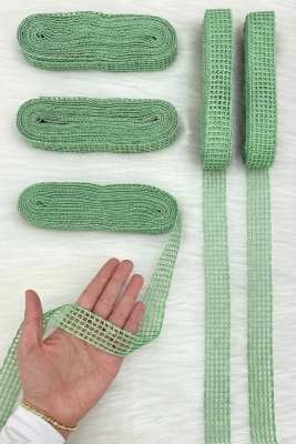 Mint Yeşili File Kurdele 2,5cm 10mt, Gelin, Bohça, Çeyiz, Nişan, Söz, Nikah, Hediye, Parti, Süsleme