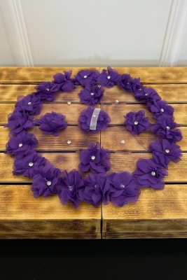 Mor Gelin Damat Mendili, Üç Boyutlu Lazer Çiçek Ve Parlak Taşlı, Düğün Kına Sünnet Söz Nişan Halay