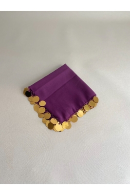 Mor Gold Şifon Gelin Nedime Halay Mendil 5 Adet Kına Gecesi Malzemesi