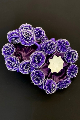 Mor Simli Ponpon Kına Tepsisi Ve Sepeti Takımı