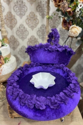 Mor Üç Boyutlu Kına Tepsi Ve Sepeti Kına Gecesi Malzemeleri