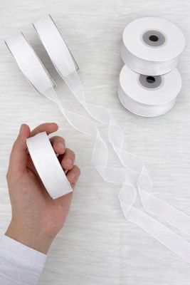 Organze Tül Kurdele Beyaz 2 cm 22 mt, Gelin, Bohça, Nişan, Çeyiz, Hediye, Paketleme, Süsleme, Nikah