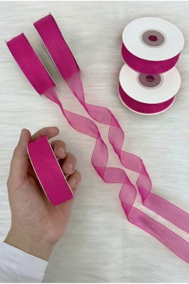 Organze Tül Kurdele Şarabi 2 cm 22 mt, Gelin, Bohça, Nişan, Çeyiz, Hediye, Paketleme, Süsleme, Nikah