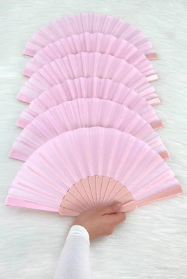 Pembe Gelin Nedime Yelpazesi, Bride Bekarlığa Veda Partisi Kına Düğün Nikah Nişan Hediye 6 Adet