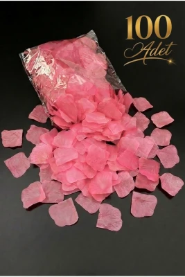 Pembe Gül Yaprağı Yapay, 100 Adet Kutlama Yıl Dönümü Konfeti Evlilik Teklifi Gelin Damat Düğün Kına Söz Nişan Parti Süsleme Romantik Dekor Hediye