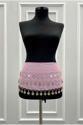 Pembe Gümüş Şakira Oryantal Dansöz Dans Kemeri Pullu Zilli Kına Oyun Eğlence Düğün Shakira Kemer