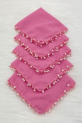 Pembe Şifon Gelin Damat Mendili, Düğün Halay Nedime Bride Parti Kına Nişan Sünnet Hediye, 1 Adet