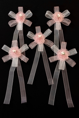 Pudra Beyaz Bohça Süsü, Gelin Damat Çeyiz Düğün Nişan Söz Konvoy Gelin Arabası Sünnet Süsü 5 Adet