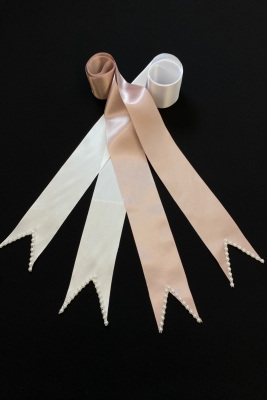 Pudra Beyaz Sade Incili Gelin Damat Takı Kurdelesi, Takı Kemeri