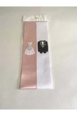 Pudra Beyaz Takı Kuşak Şerit Kurdele Gelin Damat Düğün Kına Gecesi Malzemesi